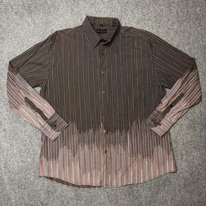 Ben Sherman Brown Striped Brown Multicolor Fade Long Sleeve Button Shirt